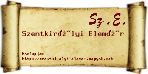 Szentkirályi Elemér névjegykártya