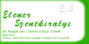 elemer szentkiralyi business card