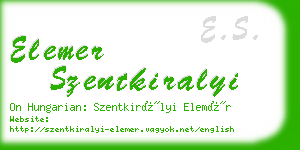 elemer szentkiralyi business card